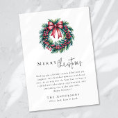 Vrolijke kerst Coquette Bow Krans Feestdagenkaart