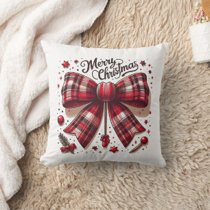 vrolijke kerst Coquette rode plaid Kussen
