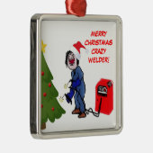 Vrolijke kerst Crazy Welder Metalen Ornament (Rechts)