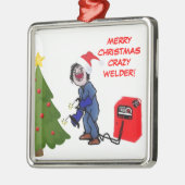 Vrolijke kerst Crazy Welder Metalen Ornament (Links)