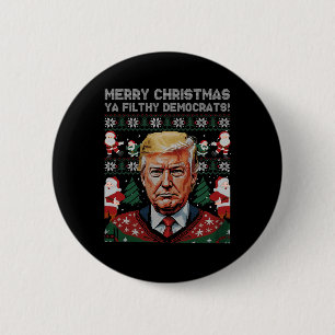 Vrolijke Kerst Democraten Filthy Ya Funny Xmas Ronde Button 5,7 Cm