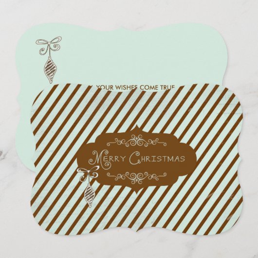 Vrolijke kerst Diagonal Stripe Holiday Feestdagenkaart (Voorkant / Achterkant)