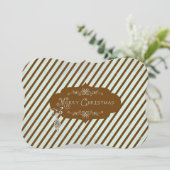 Vrolijke kerst Diagonal Stripe Holiday Feestdagenkaart (Staand voorkant)