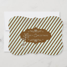 Vrolijke kerst Diagonal Stripe Holiday Feestdagenkaart