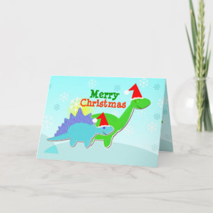 Vrolijke kerst Dinosaurus Kaart