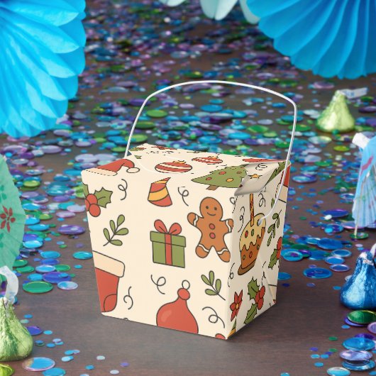 Vrolijke Kerst Doodle Patroon Bedankdoosjes (Feest)