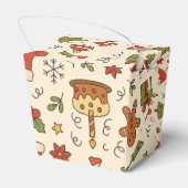 Vrolijke Kerst Doodle Patroon Bedankdoosjes (Achterkant)