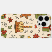 Vrolijke Kerst Doodle Patroon Case-Mate iPhone Case (Achterkant (horizontaal))