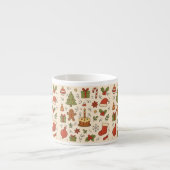 Vrolijke Kerst Doodle Patroon Espresso Kop (Voorkant)