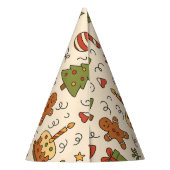 Vrolijke Kerst Doodle Patroon Feesthoedjes (Achterkant)
