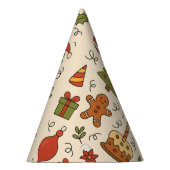 Vrolijke Kerst Doodle Patroon Feesthoedjes (Rechts)