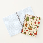 Vrolijke Kerst Doodle Patroon Notitieboek (Binnen)