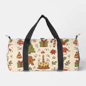 Vrolijke Kerst Doodle Patroon Plunjezak (Voorkant)
