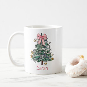 Vrolijke Kerst Douane Waterverf Meisjes Koffiemok