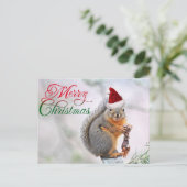 Vrolijke kerst eekhoorn feestdagenkaart (Staand voorkant)