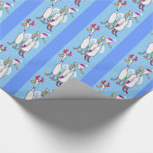 Vrolijke kerst eenden vieren feest cadeaupapier (Hoek)