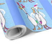 Vrolijke kerst eenden vieren feest cadeaupapier (Rol Hoek)