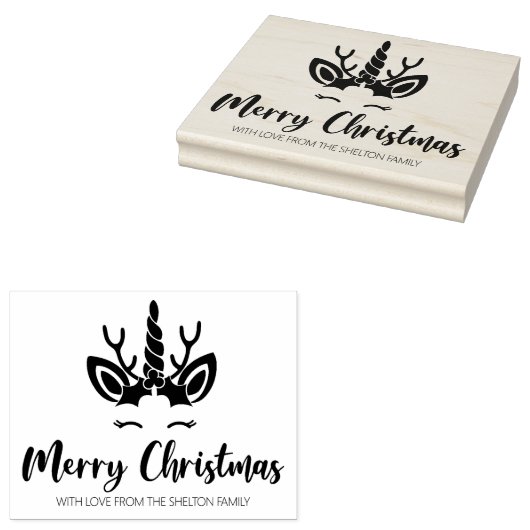 Vrolijke Kerst Eenhoorn, Familie Groot Rubberstempel (Gestempeld)