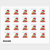 Vrolijke Kerst eenhoorn poop emoji Vierkante Sticker (Vel)