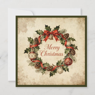 Vrolijke kerst-elegante rustieke eenvoudige typogr feestdagenkaart