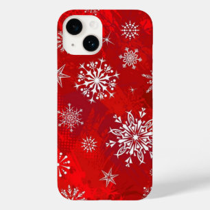 vrolijke kerst en gelukkig nieuwe jaar rode sneeuw Case-Mate iPhone 14 hoesje