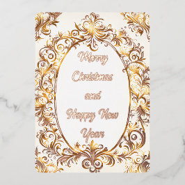 vrolijke kerst en gelukkig nieuwjaar ! folie feestdagenkaart