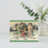  vrolijke kerst engel kinderen feestdagenkaart (Staand voorkant)