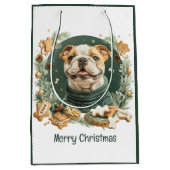 Vrolijke kerst Engelse Bulldog Medium Cadeauzakje (Voorkant)