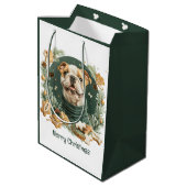 Vrolijke kerst Engelse Bulldog Medium Cadeauzakje (Achterkant Gekanteld)