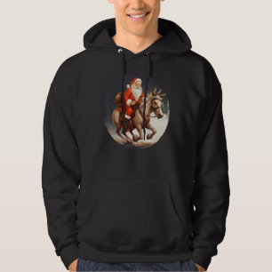 Vrolijke kerst ezel met Sinterklaas kostuum Hoodie