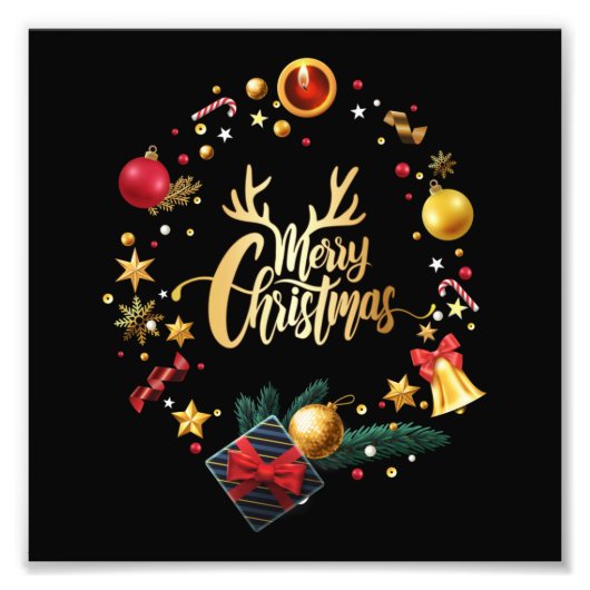 vrolijke kerst. foto afdruk (Voorkant)