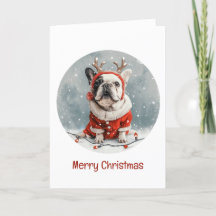 Vrolijke kerst Franse Bulldog Rendieren Hond