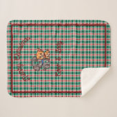 Vrolijke kerst gecontroleerd Sherpa Deken met hond (Voorkant (horizontaal))