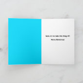 Vrolijke kerst gedempt praten puppy in gezichtsmas feestdagen kaart (Binnen)