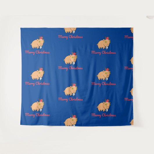 Vrolijke kerst Geit Wrapping Paper Sheets Wandkleed (Voorkant (horizontaal))