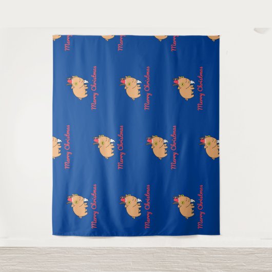 Vrolijke kerst Geit Wrapping Paper Sheets Wandkleed (Voorkant)