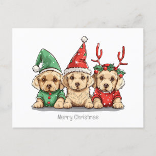 Vrolijke Kerst Gele Labrador Retriever Honden Briefkaart