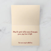 Vrolijke Kerst gouden boom met wit & rood Kaart (Binnen)