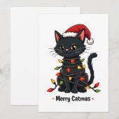 Vrolijke kerst grappige kerst katachtige kattenlie bedankkaart (Voorkant / Achterkant)