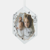 Vrolijke kerst grillige foto glas ornament (Voorkant links)