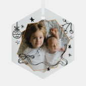 Vrolijke kerst grillige foto glas ornament (Achterkant)