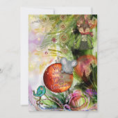 Vrolijke kerst grillige muis & vogel Kaart (Voorkant)