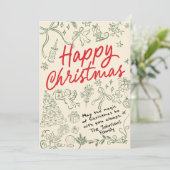 Vrolijke kerst grillige vakantie Kaart (Staand voorkant)