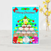 Vrolijke kerst Hamster-Butt Kaart (Gele Bloem)