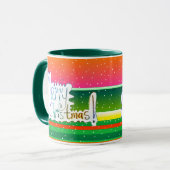 Vrolijke Kerst handletter artistieke Mok (Voorkant links)