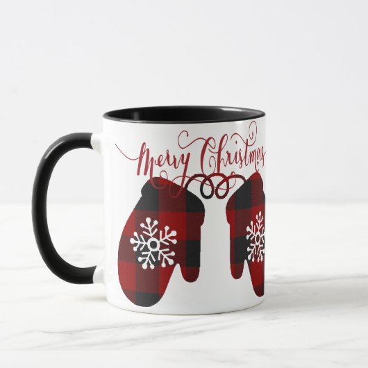 Vrolijke kerst handschoenen mok (Links)