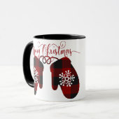 Vrolijke kerst handschoenen mok (Voorkant links)