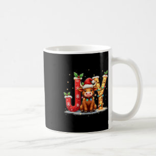 Vrolijke kerst Highland Koe Familie Funny Matchin Koffiemok