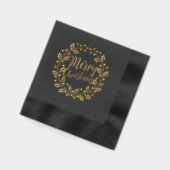 Vrolijke kerst Holly Floral Krans Folie Servetten (Links)