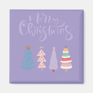 vrolijke kerst in pastel voor damestank magneet